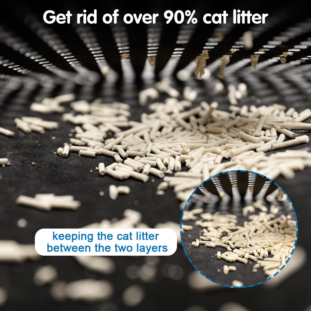 Double Rice Grain Cat Litter Mat – Waterproof Splash Guard & Filter Pad for Easy Cleaning and Mess-Free Homes