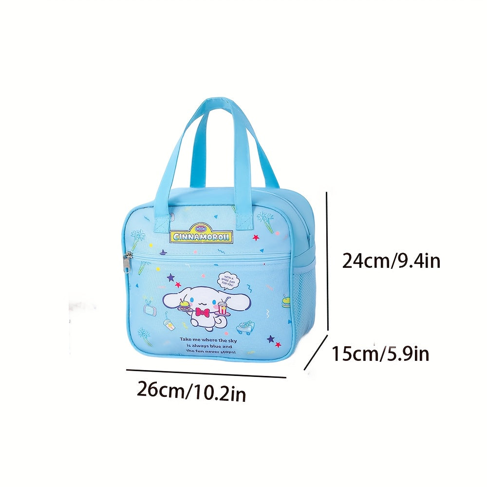 Sanrio My Melody Insulated Lunch Bag (500 ml Capacity) – Large Capacity Pastel Blue Bento-Style Bag with Strap for Office, Picnic & Outdoor 🧺🎀