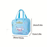 Sanrio My Melody Insulated Lunch Bag (500 ml Capacity) – Large Capacity Pastel Blue Bento-Style Bag with Strap for Office, Picnic & Outdoor 🧺🎀