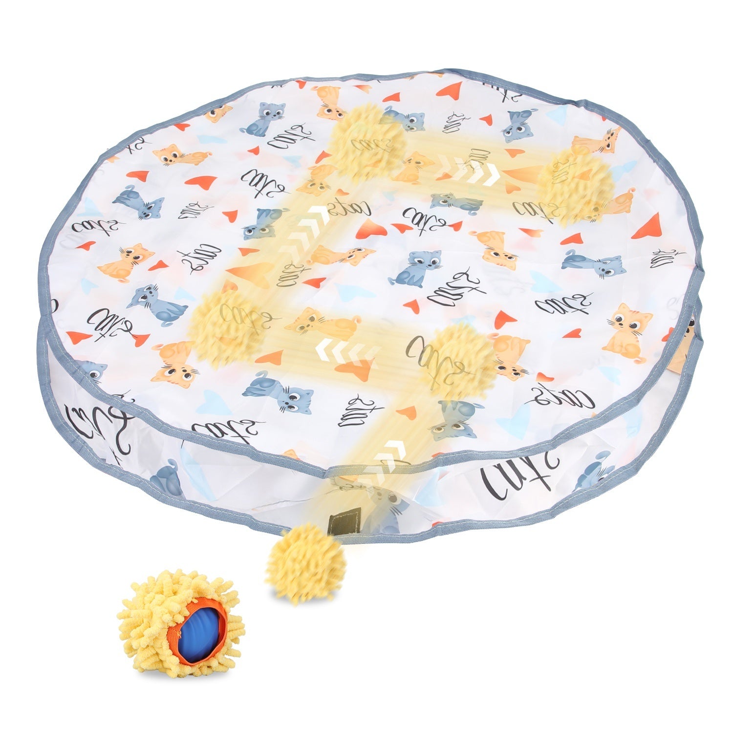 Motion-Activated Fast-Rolling Cat Toy Ball in Pouch – Rechargeable Interactive Play
