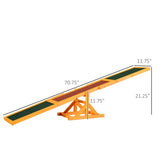 Wooden Dog Agility Seesaw – 71" Weather-Resistant Training & Exercise Equipment for Dogs, Outdoor Natural Wood Balance Board