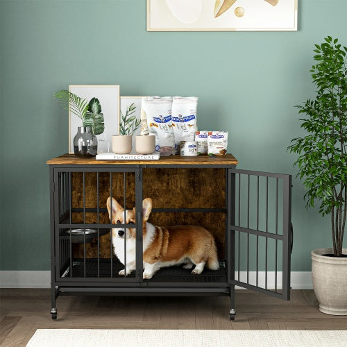 Modern Kennel Dog House – Indoor & Outdoor Pet House with Double Door Design and Removable Tray for Easy Cleaning