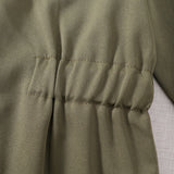 Toddler Boys Pilot Jumpsuit – Army Green Long Sleeve Romper for Birthday Parties & Playtime