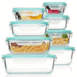 8pcs Glass Meal Prep Containers – Airtight, Leak-Proof, Microwave & Freezer Safe - PulinGO