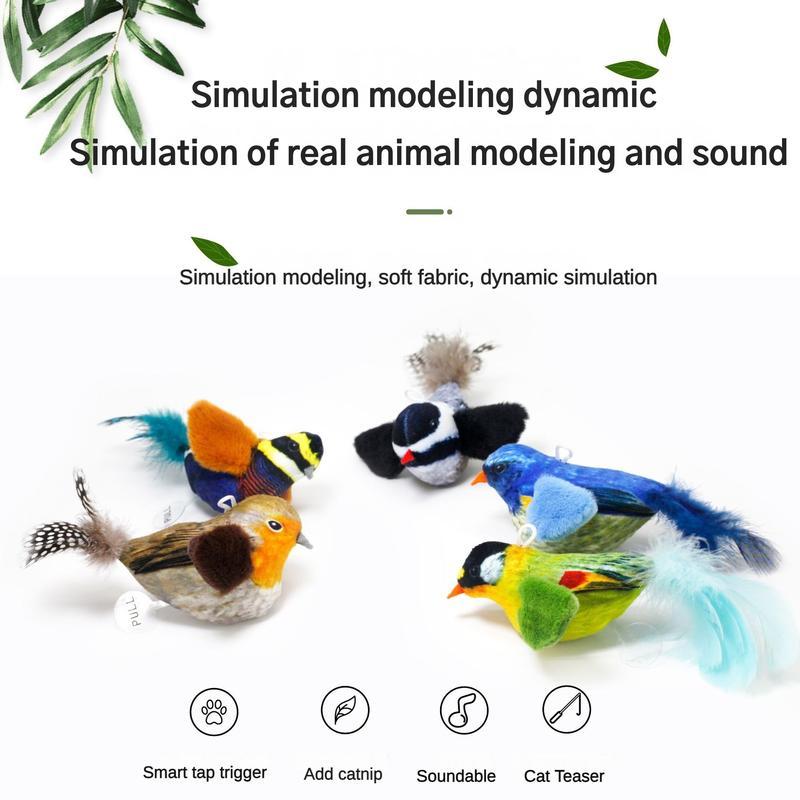 Cute Bird Design Cat Teaser Toy – Simulation Parrot Interactive Cat Toy with Catnip, Fun Playtime & Exercise for Cats