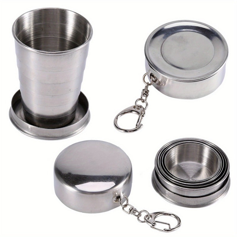 Stainless Steel Folding Cup – 250 ml Telescopic Camping Mug, Compact & Durable