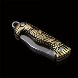 Yellow Dragon Pattern Mini Knife – Compact Spring-Assisted Pocket Knife
