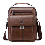Leather Messenger Crossbody Shoulder Bag for Men – Work, Business & Casual Travel Bag with Adjustable Strap & Metal Zipper