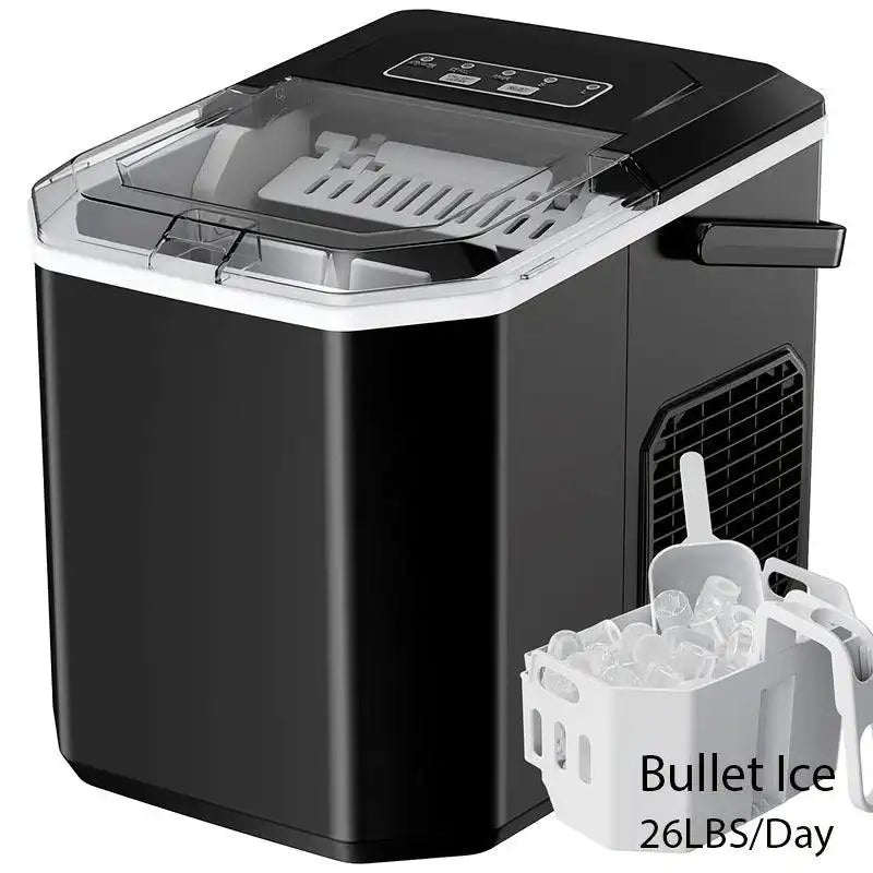 35 Pound Golden Nugget Ice Machine And 26 Pound Bullet Ice Machine, Soft Chew Ice Crusher, Portable Pebble Ice Machine Desktop, Automatic Cleaning Portable Ice Machine with Basket And Spoon, One Click Operation for Home/kitch - PulinGO