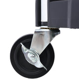 Folding Service Cart – Iron Frame & Plastic Shelves, Collapsible Utility Cart with Wheels