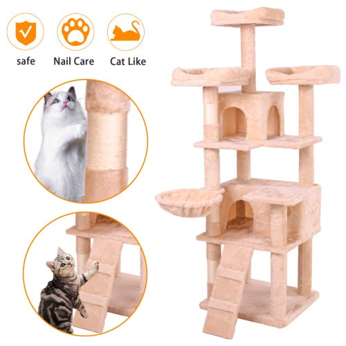 Cat Climbing Frame – Multi-Level Indoor Cat Tree with Scratching Posts, Platforms & Resting Areas