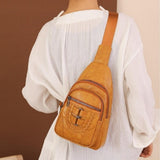 Men’s & Women’s Retro Leather Crossbody Chest Bag 🎒 – Vintage Style Sling Shoulder Bag