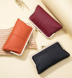 Ladies PU Leather Purse 👛 – Multi-Color Wallet for Women (Orange, Blue, Grey, Red, Black)