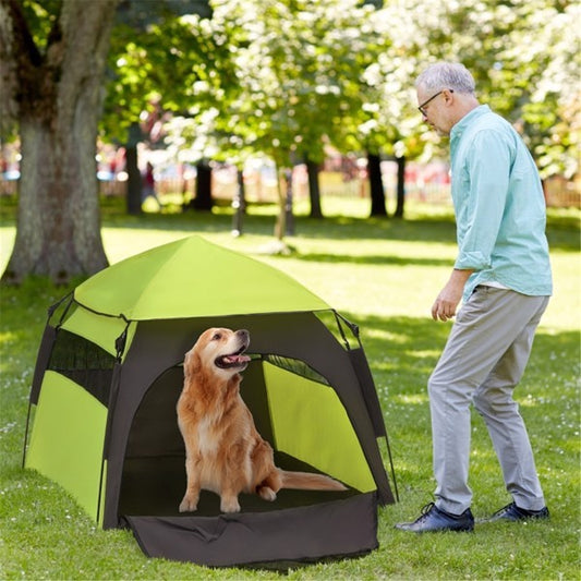 Pet Camping Tent – Portable Foldable Outdoor Shelter with Mesh Windows, Waterproof Fabric & Carry Bag for Dogs