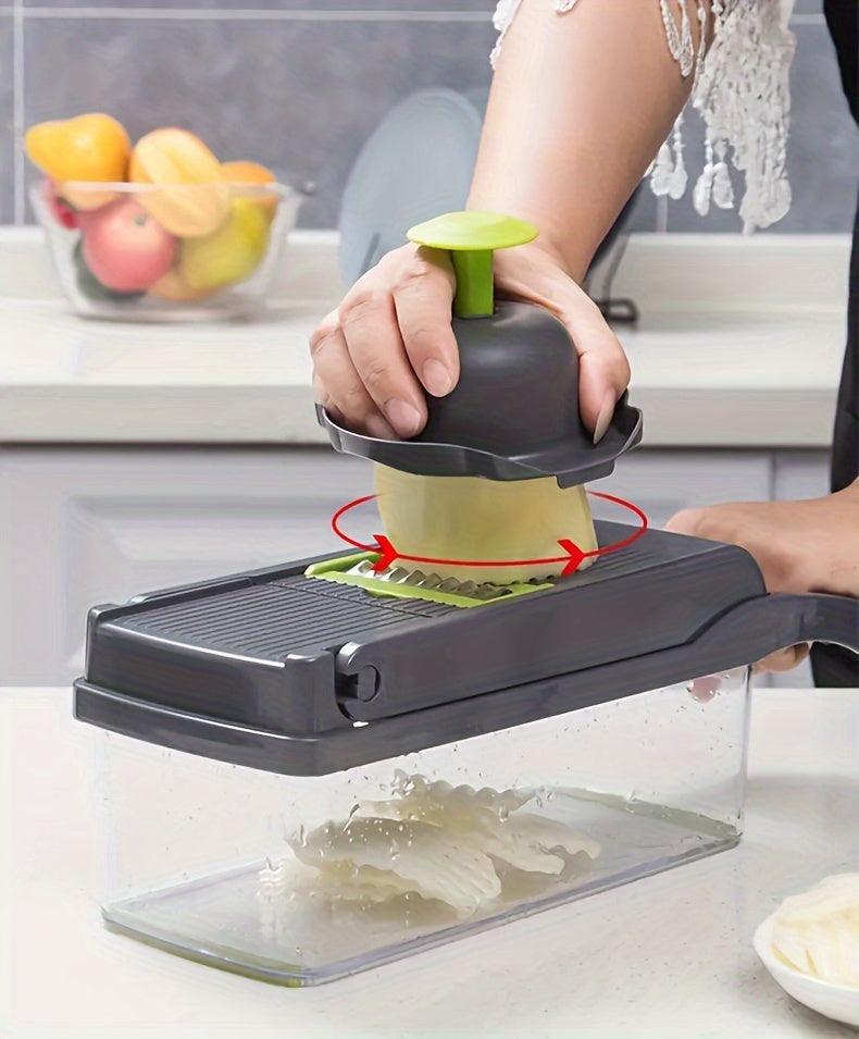 16-in-1 Vegetable Chopper Set – Multi-Blade Slicer with Container & Peeler - PulinGO