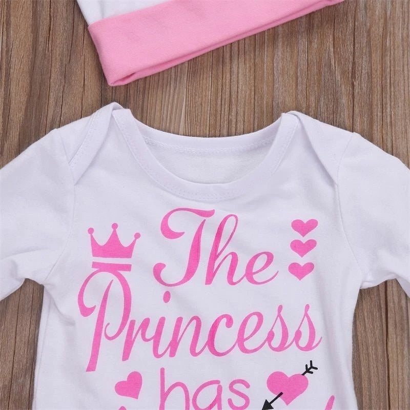 4Pcs Newborn Baby Girl Outfit Set – Romper, Bodysuit, Floral Pants & Matching Headband | Infant Clothes