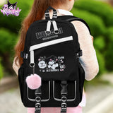 SANRIO Kuromi Anime Backpack with Pendant Charm – High-Quality Nylon Laptop Bag (Fits 15″) for School, Travel & Hiking 🎒