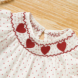 Baby Girls Valentine’s Day Dress ❤️ Heart Embroidery Party Outfit with Headband 🎀