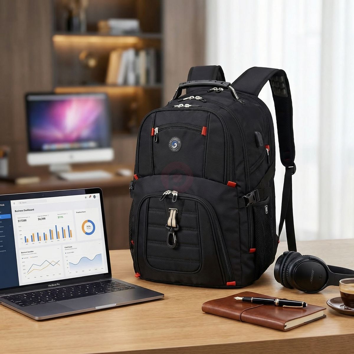 Extra Large 50L Travel Laptop Backpack – Airline-Approved Carry-On with USB Charging & Lock (17″)