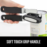 Heavy-Duty Stainless Steel Can Opener with Soft Grip & Bottle Opener
