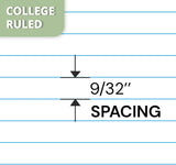 Assorted 5-Pack 3-Subject College Ruled Notebooks