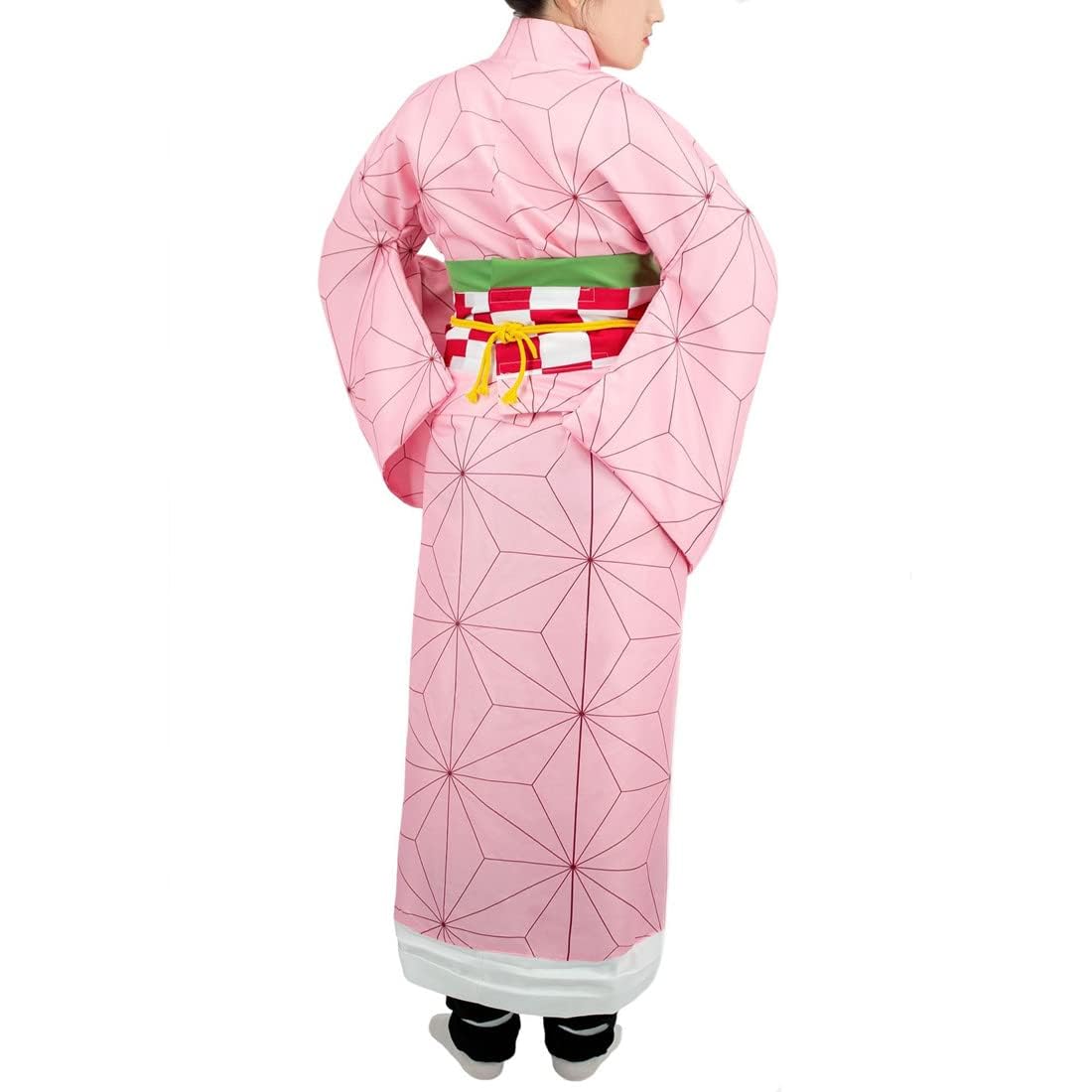 Pink Kimono Cosplay Outfit Set – Anime-Inspired Halloween Costume for Women 🎀✨