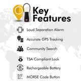 Bluetooth Smart Travel Padlock with App Control, TSA Approved Keyless Lock, Rechargeable Waterproof Luggage Security Lock Silver