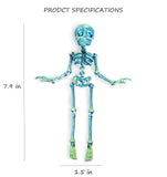 Black 3D Posable Skull Fridge Magnet – Halloween Skeleton Refrigerator Decoration with Movable Joints