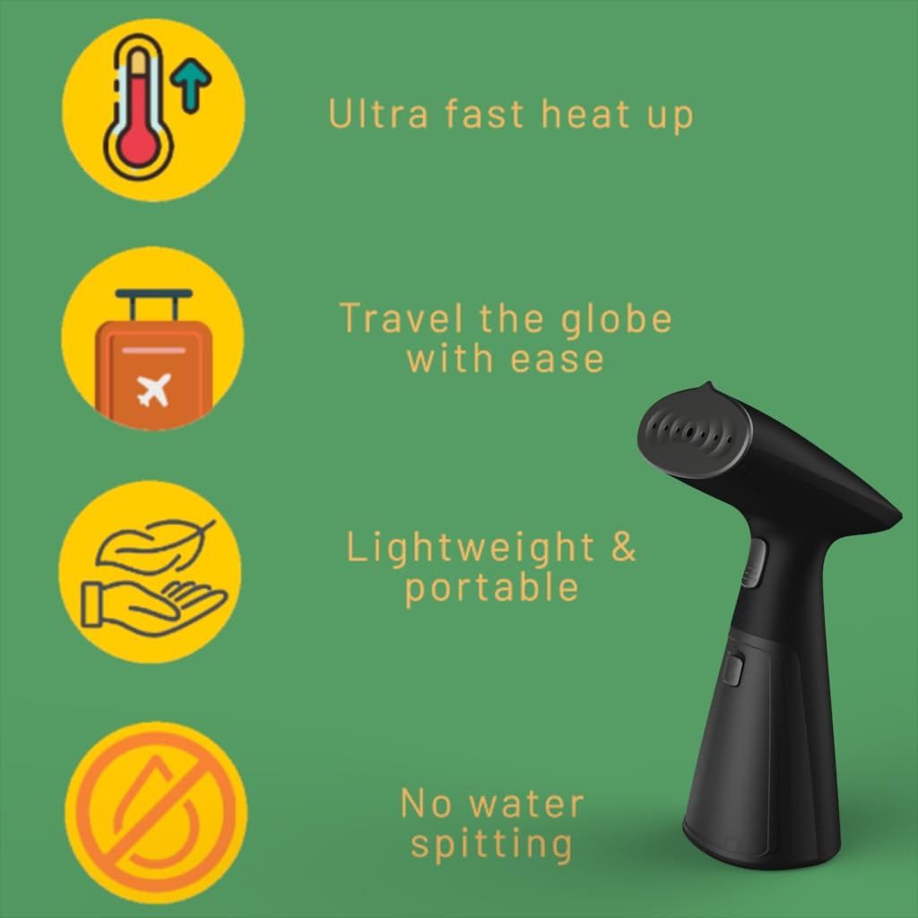 Professional Handheld Garment Steamer with Fast Heat, Leakproof Portable Wrinkle Remover for Travel & Home Use