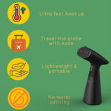 Professional Handheld Garment Steamer with Fast Heat, Leakproof Portable Wrinkle Remover for Travel & Home Use