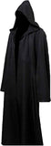 Men’s Hooded Tunic Robe – Black Medieval Cloak Halloween Cosplay Costume with Cape