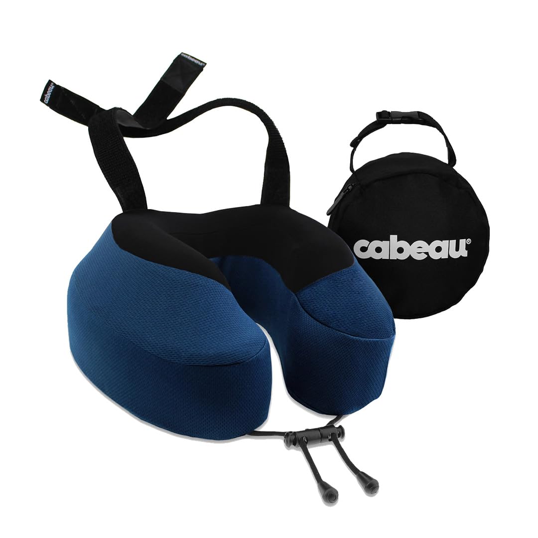 Memory Foam Travel Neck Pillow – Ergonomic Airplane & Car Head Support Pillow with Washable Cover