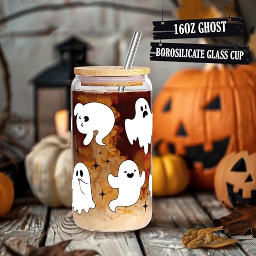 Pink Halloween Gift Box for Women – 7-Piece “Spooky Season” Gift Set with Ghost Cup, Candle, Socks, Bath Bomb & Greeting Card