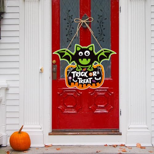 Halloween Door Hanger Set – 5PCS Hanging Paper Signs with Ghosts, Pumpkins & Bats for Fall Party Decor