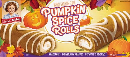 Little Debbie Pumpkin Spice Rolls – Fall Snack Cakes with Vanilla Creme Filling – 6 Individually Wrapped Rolls