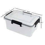 6-Pack Clear Airtight Storage Containers with Locking Lids – 10L Stackable Multi-Purpose Organizer Boxes