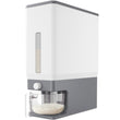 Large Capacity Rice Storage Dispenser – 25.4 lb Airtight Grain Container with Measuring Cup (Light Grey)