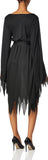 Wicked Witch Costume for Women – Classic Black Dress with Bell Sleeves & Waist Sash