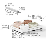AMZAGE Adjustable Pull-Out Cabinet Organizer with Raised Base – No-Drill Slide-Out Drawer for Framed Cabinets (White)