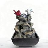 Red & White Mini Tabletop Water Fountain – Compact Desk Zen Waterfall (Red and White)