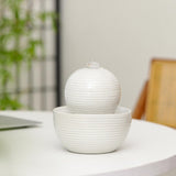 Ceramic Mini Tabletop Fountain A174 – Indoor & Outdoor Zen Water Feature (White)
