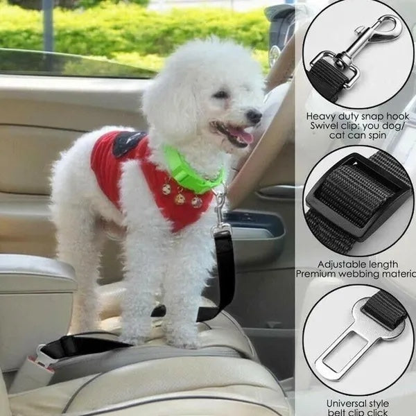 2-Pack Pet Safety Seatbelt – Adjustable Car Seat Belt Harness Lead for Cats & Dogs, Secure Vehicle Travel Accessory