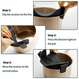 Clip-On Silicone Strainer for Pots & Pans – Heat Resistant Compact Food Drainer