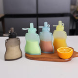 Reusable Silicone Baby Food Pouch 4.5oz – Leakproof Snack & Smoothie Squeeze Pouch for Yogurt, Purees & Travel Feeding