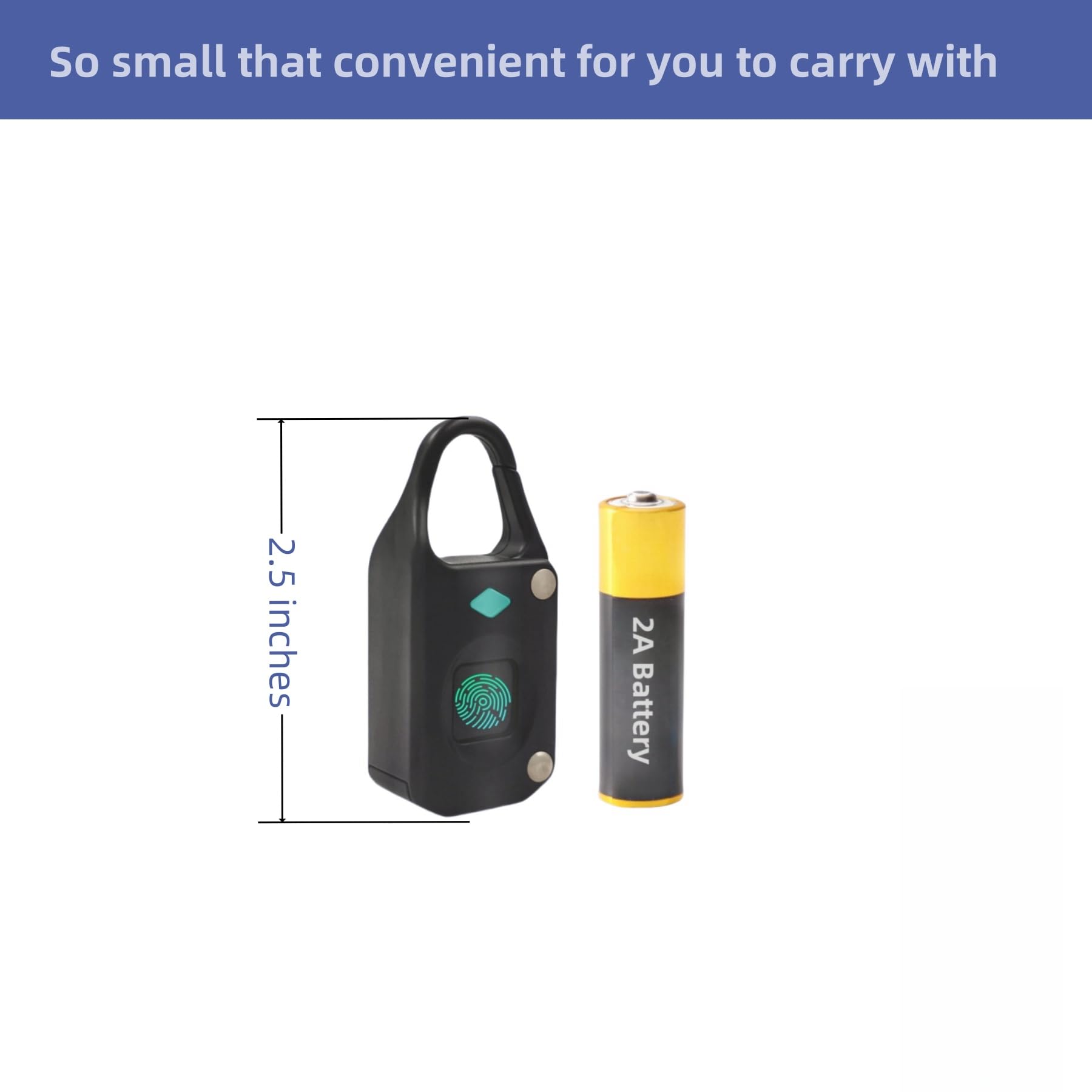 Bluetooth Fingerprint Smart Padlock with App Control, USB Rechargeable Biometric Lock for Gym Locker, Suitcase & Backpack