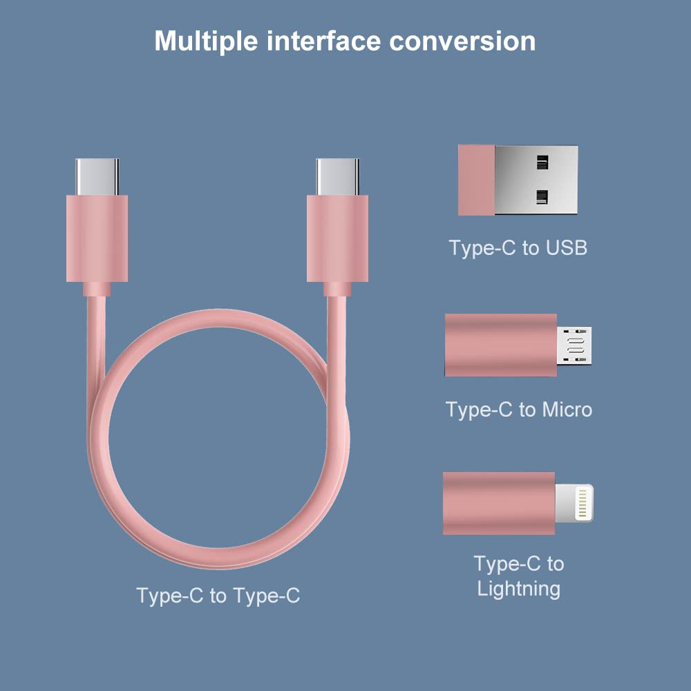 Multi USB Adapter Travel Kit – USB-C Cable with Lightning, Micro USB & SIM Card Storage Case