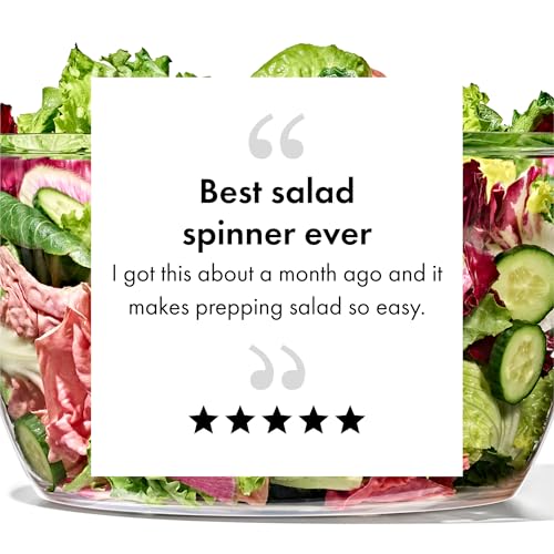 One-Touch Salad Spinner with Non-Slip Base for Lettuce, Herbs & Vegetables