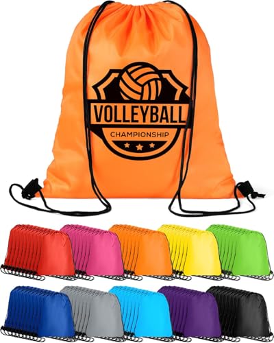 LZERKING 100-Pack Drawstring Backpacks – Bulk Blank Cinch Bags in 10 Colors for Sports, DIY & Community Events