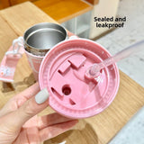 18.6 oz Kids Insulated Stainless Steel Cup with Dual Straws – Leakproof School Water Bottle