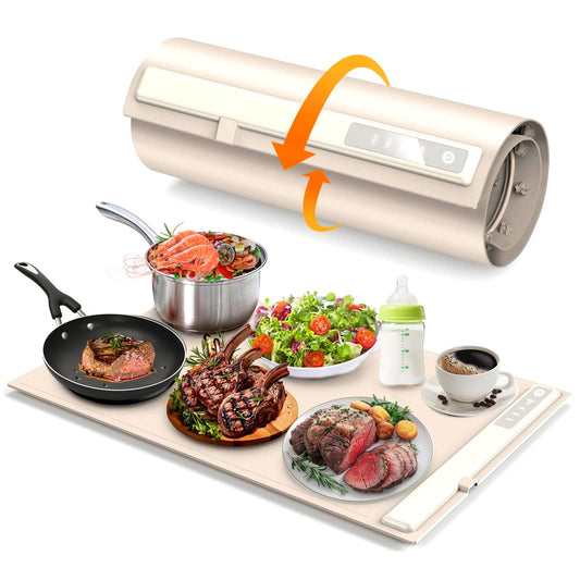 Foldable Electric Food Warming Mat - Silicone Heating Tray with 3 Temperature Settings for Buffets & Parties